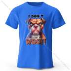 Funny Cartoon Dog Doodle Print 100% Cotton T-Shirt, Ultra Soft Round Neck Short Sleeve