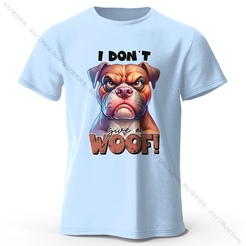 Funny Cartoon Dog Doodle Print 100% Cotton T-Shirt, Ultra Soft Round Neck Short Sleeve