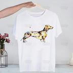 Dachshund Teckel Funny Cute Dog Animal Funny T Shirt Casual Short Sleeve