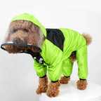 Small Raincoat "The Dog Face" Pet Clothes Jumpsuit Jacket Water Resistant for Small Dogs