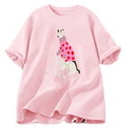 Funny T Shirt Cute Pet Dog Print Cotton Short Sleeve Tees Woman Clothing