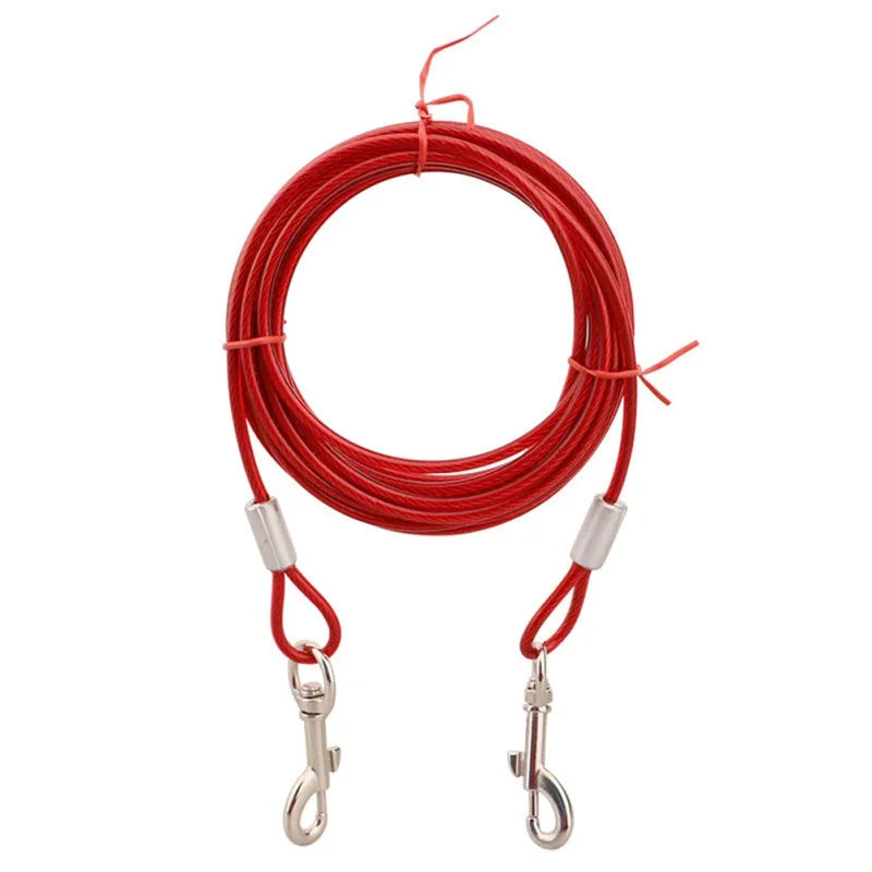 3M/5M/10M Pet Leashes For Two Dogs Tie Out Cable Outdoor Steel Wire