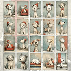20pcs Retro Cute Dog Christmas Postcards Classic Illustration