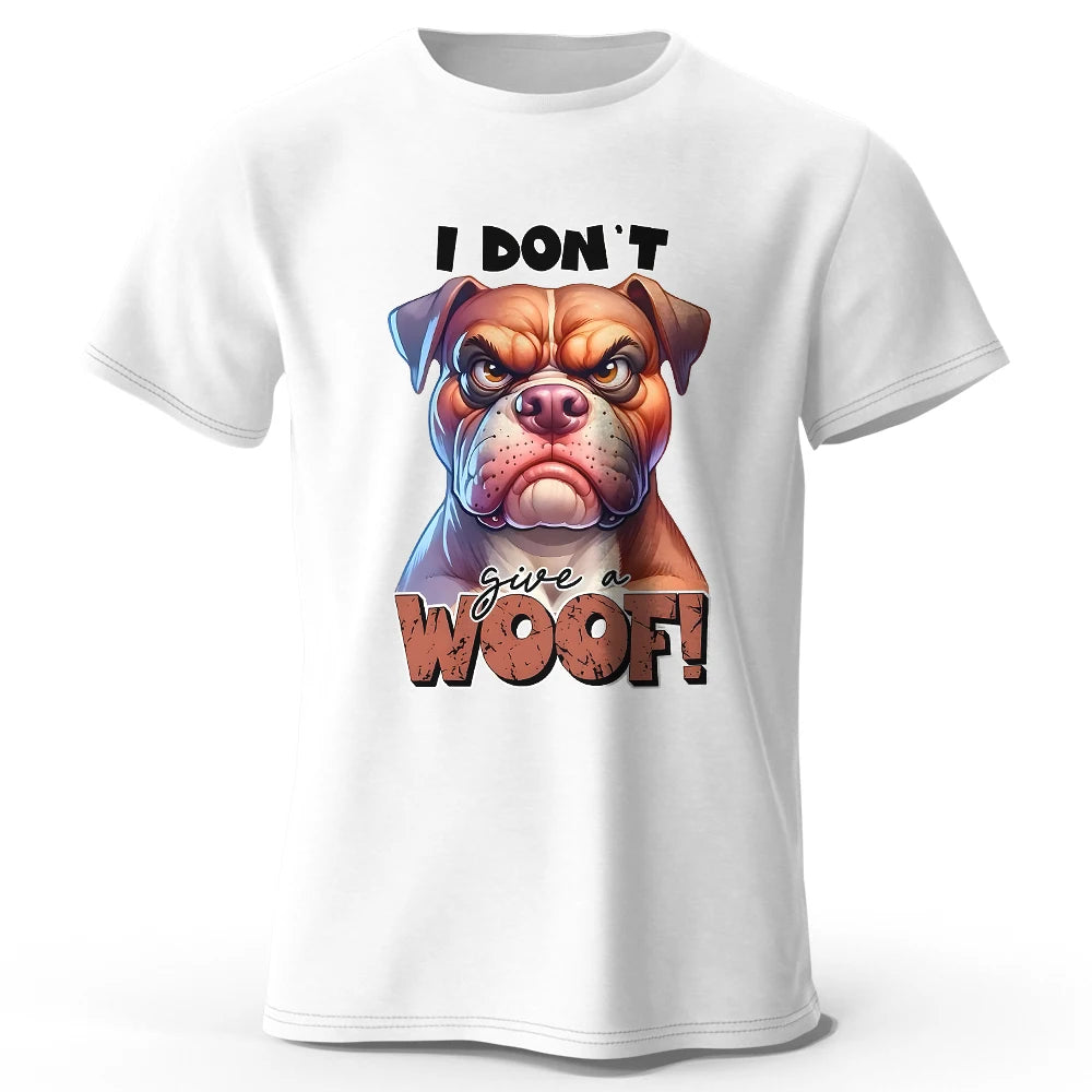 Funny Cartoon Dog Doodle Print 100% Cotton T-Shirt, Ultra Soft Round Neck Short Sleeve