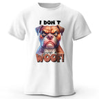 Funny Cartoon Dog Doodle Print 100% Cotton T-Shirt, Ultra Soft Round Neck Short Sleeve