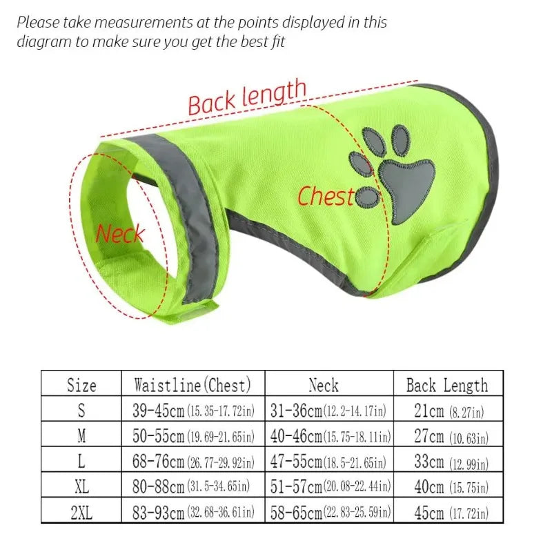 Reflective Safety Vest with High Visibility Yellow Fluorescent Outdoor Night Safety Pet Supplies