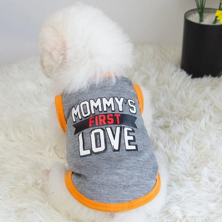 Red or Gray Dog Clothes for Small Dogs Mommy‘s First Love