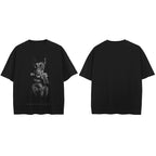 T-Shirt Streetwear Animal Graphic Doberman Dog Gun T Shirt Cotton Hipster