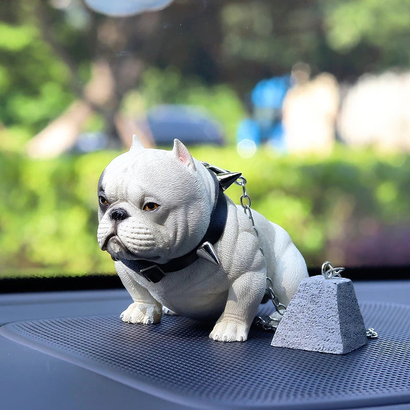 Realistic Bulldog Car Interior Decor Novelty Auto Dashboard Decoration