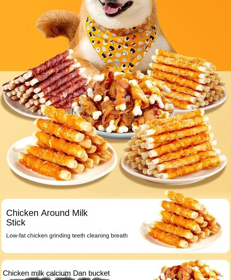 Nutritious Chicken Duck Wrapped In Cowhide Sticks Calcium Milk Sticks