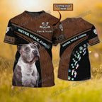 Personalized With Name Dog Pitbull 3D All Over Printed T-Shirt Summer Casual