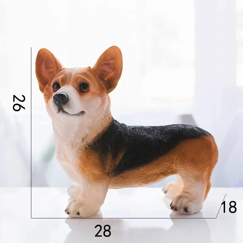 Corgi Dog Figurines Modern Decoration Resin Craft and Garden Decoration