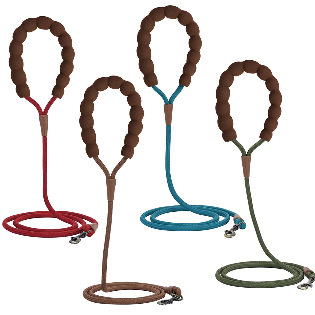 Pet dog leash, 1.5-meter high density rope, soft handle, alloy buckle.