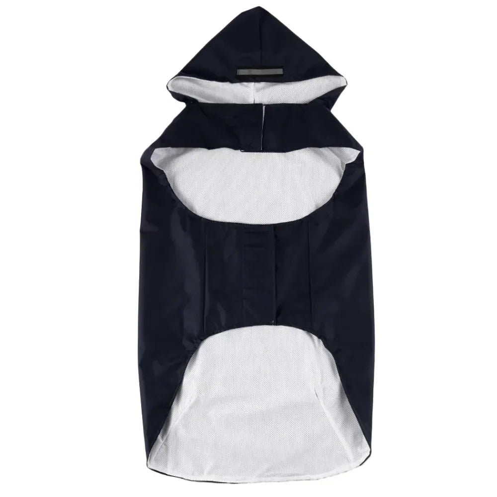 Dog Raincoat Waterproof Hoodie Jacket with Reflective Stripe Outdoor Dogs