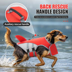 Dog Life Jacket With Reflective Stripes - Adjustable High Visibility Vest, Pet Preserver