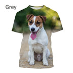 Jack Russell Terrier Dog 3D Printed T-shirt Cute Dog Print Unisex Casual Top Tees