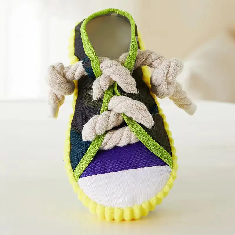 Dog Toy Shoes Cotton Rope Slippers Sound Making Built-in BB Airbag Round Ball Bell