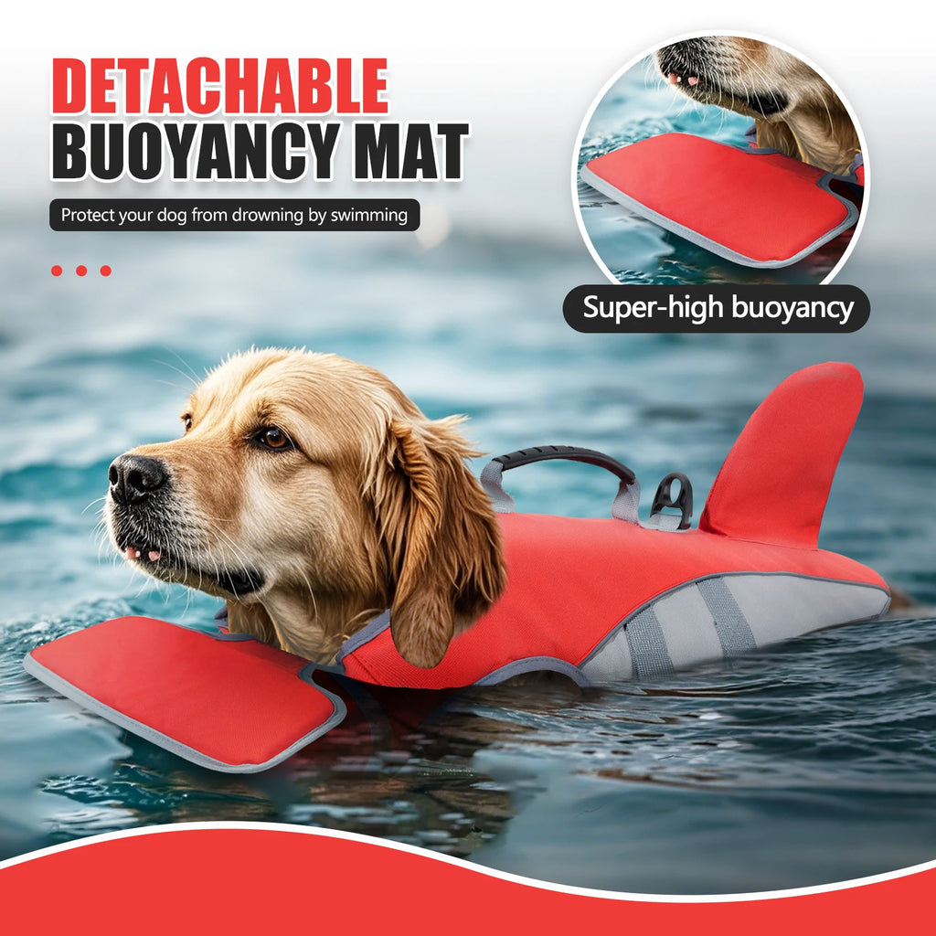 Dog Life Jacket With Reflective Stripes - Adjustable High Visibility Vest, Pet Preserver