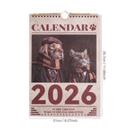 2026 A4 Wall Calendar Cats Dogs Monthly Calendar