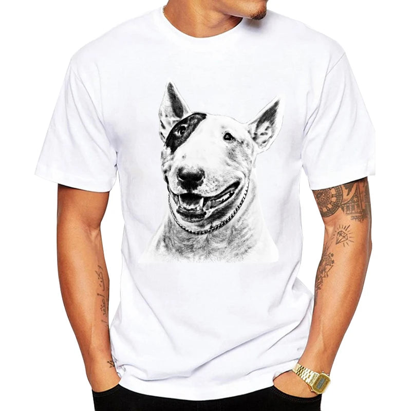 Bull Terrier Dog Pet Design Funny T Shirt Breathable Graphic Streewear