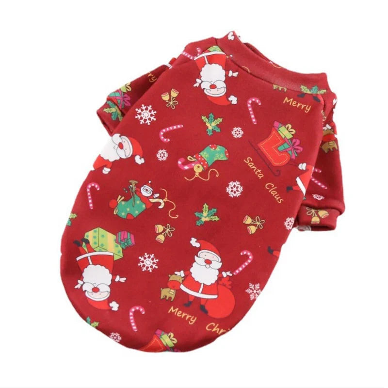 Dog Hoodies Christmas Sweater- Winter Warm Fleece Lined