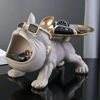 Bulldog Figurine Dog Statue Storage Animal Ornament Resin Craft