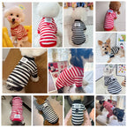 Small Dogs Striped Hoodies Autumn Winter Jacket Pet Pullover