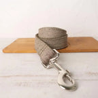 Personalized Dog Collar with Free Engraving, Matching Pet Leash, Metal Buckle, Light Brown