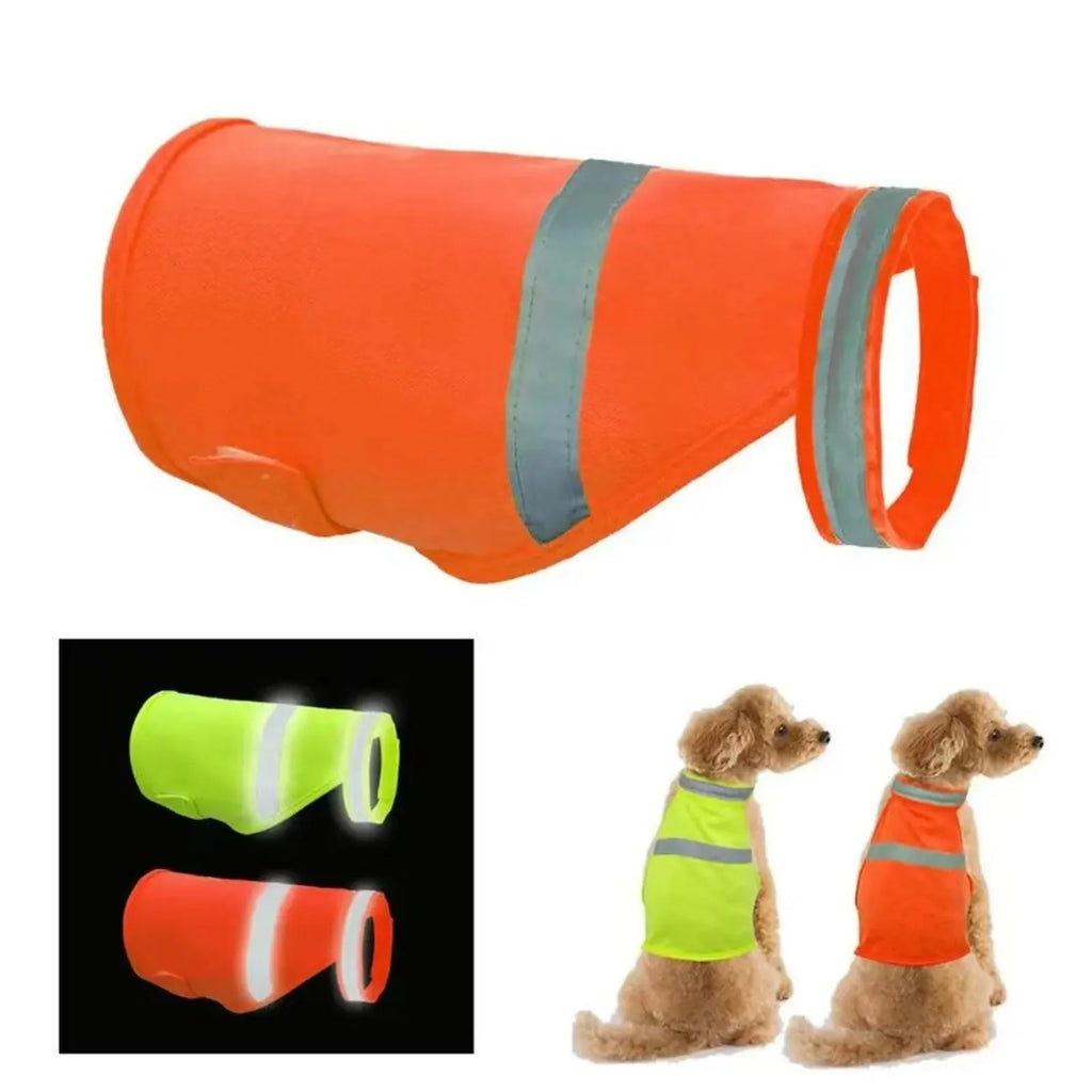Reflective Dog Vest Night Safety Fluorescent Visibility Pet Coat Waterproof