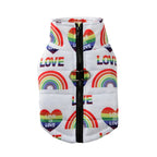 Rainbow Jacket Coat For Small Medium Dogs Winter Warm Fleece