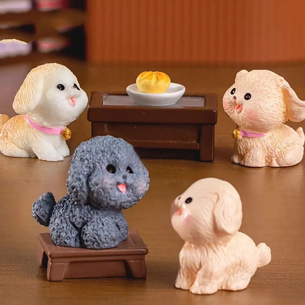 Figurines Miniature Cute Puppy Animal Micro Landscape Dog Desk Accessories