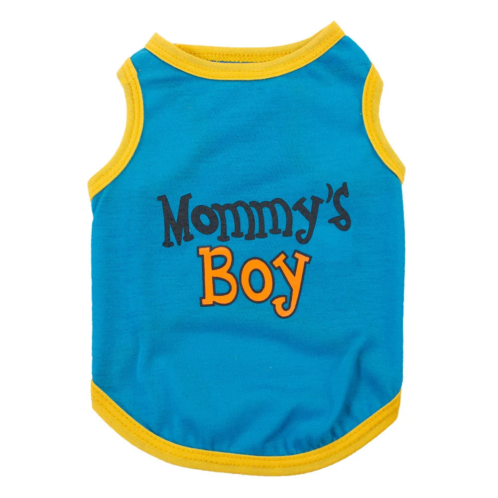 Summer Small Dog Vest Letter Print Pet Pullover Soft Comfortable Sleeveless T-shirt