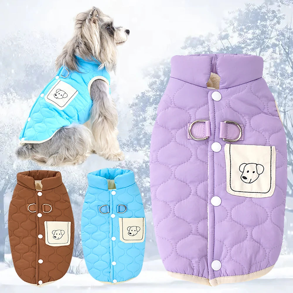 Windproof Winter Vest, Cozy Fleece for Outdoor Walk for small medium dogs