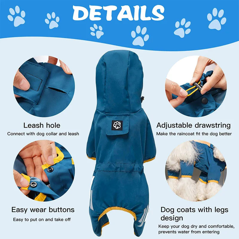Waterproof Rain Coat Outdoor Rainwear Hood Apparel Outdoor Jacket Pet Supplies