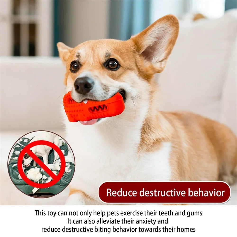 Dog Chew Toys for Aggressive Chewers Squeaky Tough Durable Toothbrush