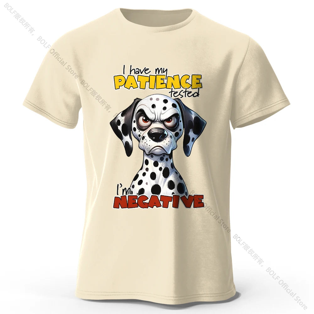 Cartoon Dog Portrait Print 100% Cotton T-Shirt, Soft Fabric Round Neck Short Sleeve Tee