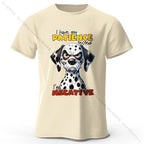 Cartoon Dog Portrait Print 100% Cotton T-Shirt, Soft Fabric Round Neck Short Sleeve Tee