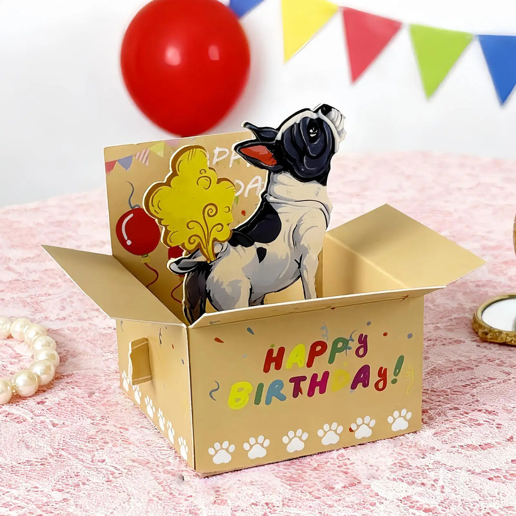 3D Popup Happy Birthday Card Dog or Monkey