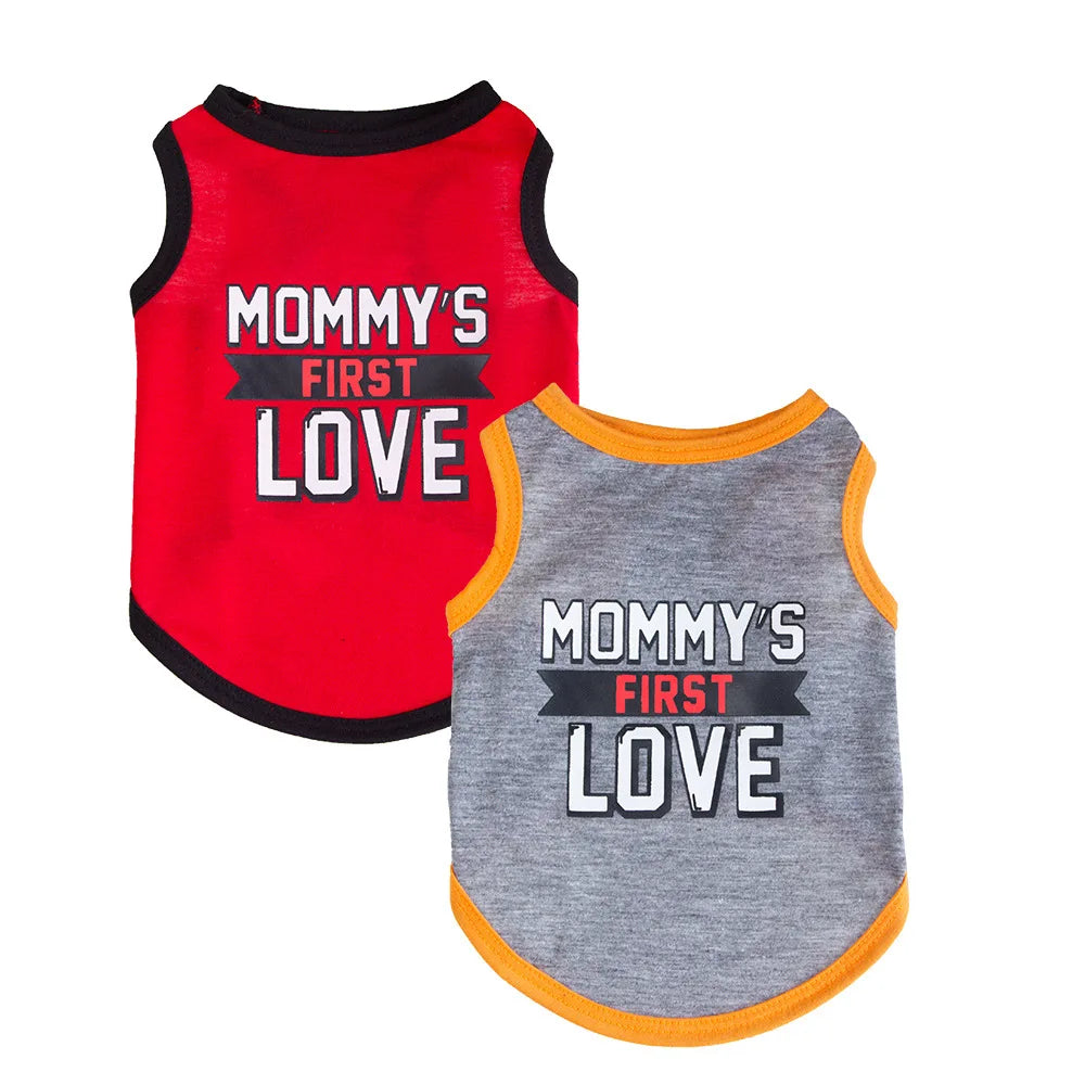 Red or Gray Dog Clothes for Small Dogs Mommy‘s First Love