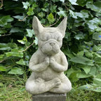 Yoga Pose Meditation Dog Resin Statue Prayer Zen French Bulldog Sculpture