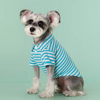 Polo Shirts Summer Striped Cotton Puppy Pullover
