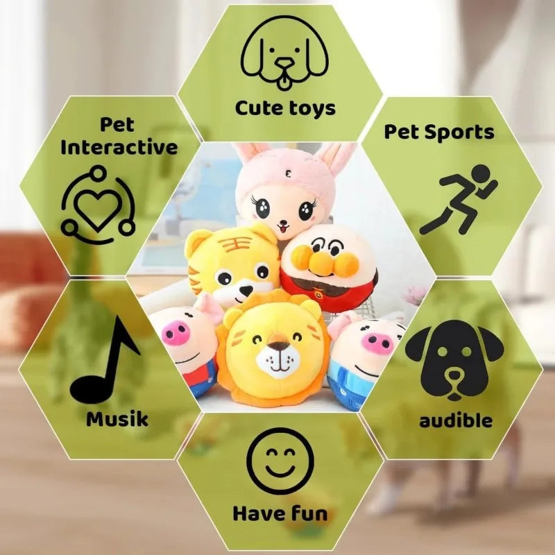 Cute Style Interactive Playing Dog Toy Cartoon Design Indoor Play