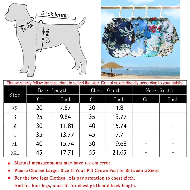 Hawaiian Beach Style Thin Breathable Dogs