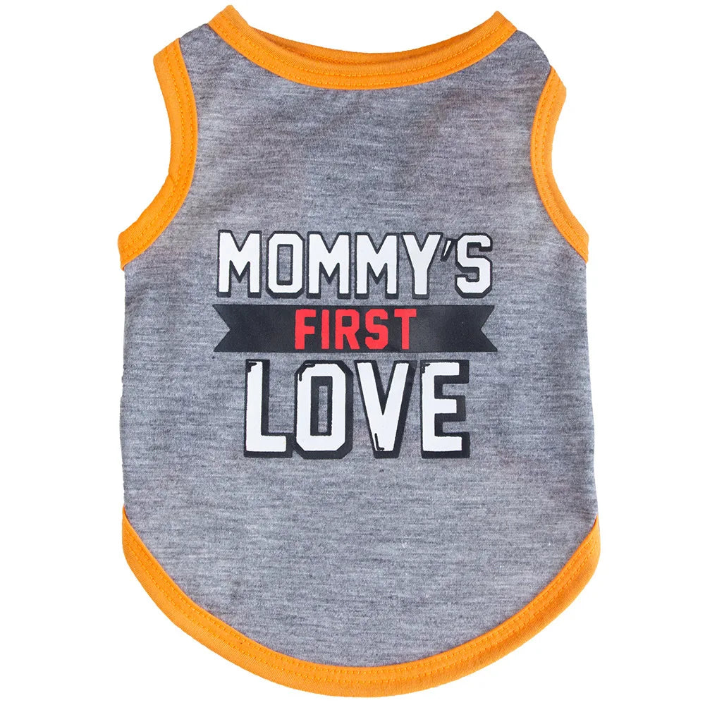 Red or Gray Dog Clothes for Small Dogs Mommy‘s First Love
