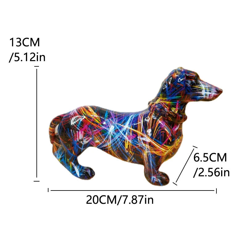 1 piece colorful dachshund figurine dog, home decoration bookshelf table top decoration.