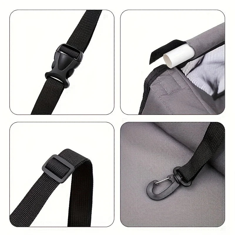 Cozy Pet Car Seat with Safety Harness - Ideal for Small Dogs Travel Basket