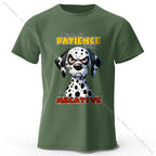 Cartoon Dog Portrait Print 100% Cotton T-Shirt, Soft Fabric Round Neck Short Sleeve Tee