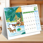 2026 Year Line Puppy Maltese Calendar - Adorable Cartoon Dog Desk Calendars