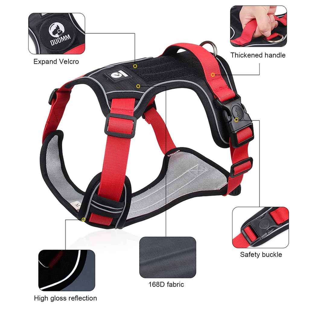 Dog Harness Reflective Tactical Vest Waterproof Oxford Cloth Pet Accessories Supplies