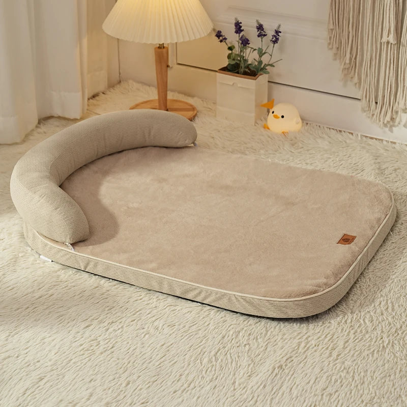 Bed for Medium Small Dogs, Sofa Pillow, Soft Support Bolster, Non-Slip Bottom